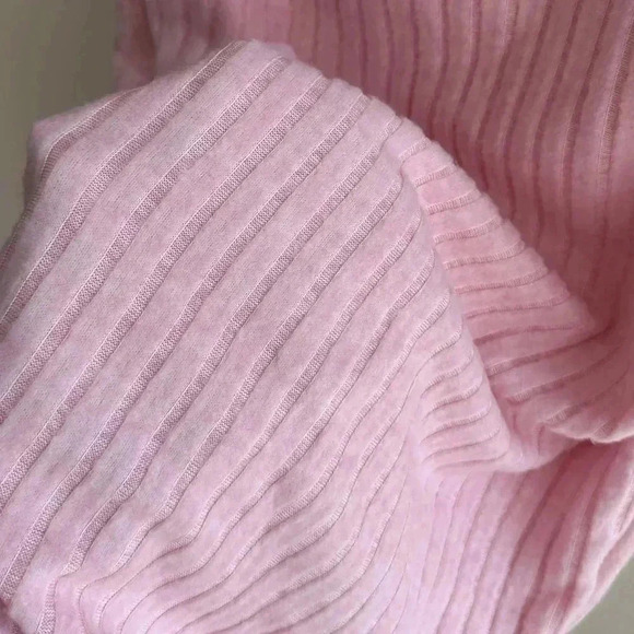 Shein Maternity Cotton Candy Pink Fuzzy Ribbed Off the Shoulder Midi Dress,Small - Picture 9 of 16